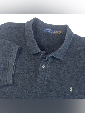 Polo Ralph Lauren Polo Shirt Mens 4XLT Gray Charcoal Heather Short Sleeve Casual